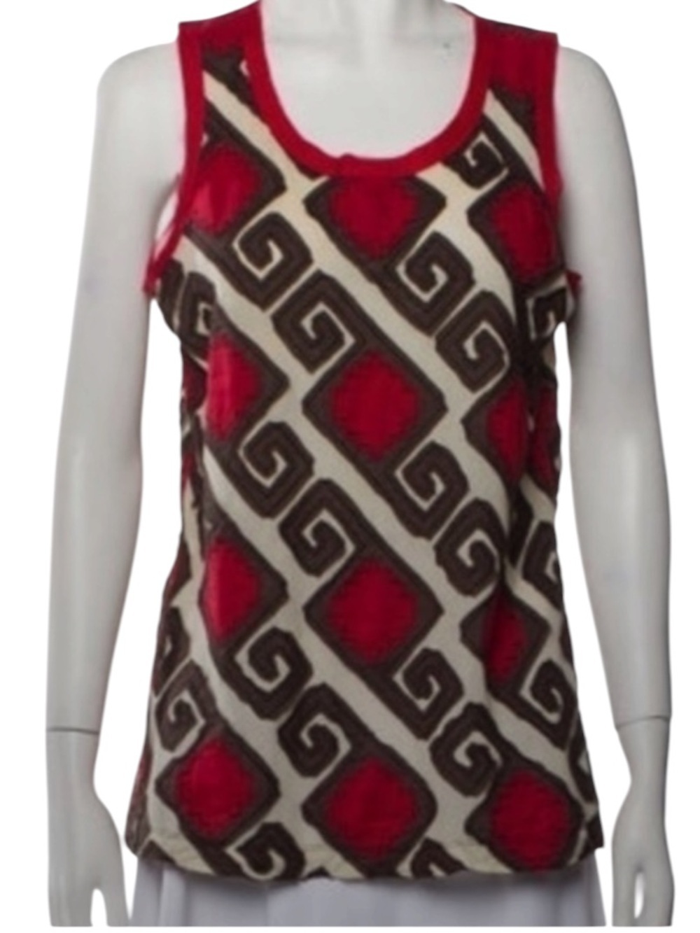 Tory Burch Red Geometric Print Tank Top - Women